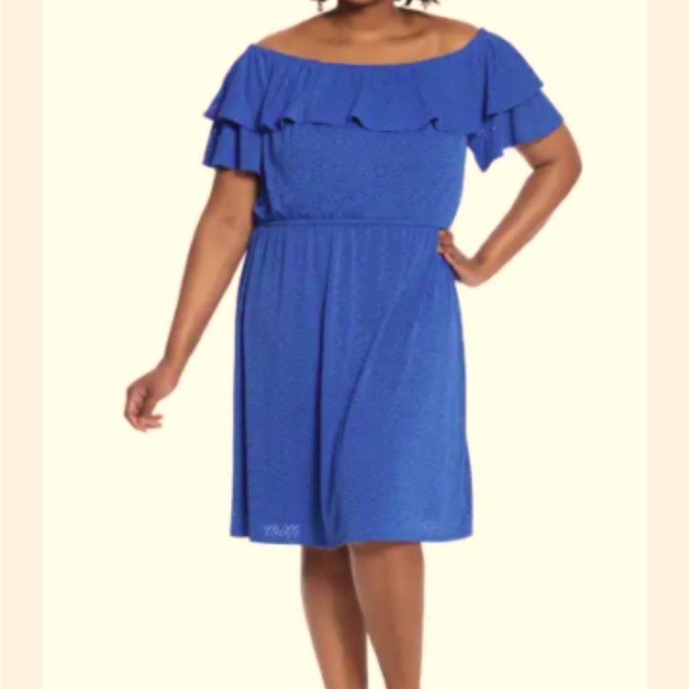 Woman London Times Blue Eyelet Dress